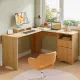 Escritorio en L Bestier con Archivador y Esquinas Redondeadas – Ideal para Oficina