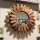 Espejo decorativo de madera rústica estilo boho en color negro carbonizado