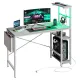 Escritorio Gamer Bestier con LED, Estantes y Tomas de Corriente