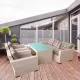Juego de mueble ratán para terraza 3-1-1 con mesa de centro alta