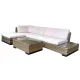Mueble Terraza Seccional de Ratán con Mesa y Cojines