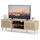 Mueble de TV Boho Chic con Puertas de Ratán Natural