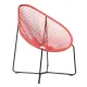 Silla Papasan Acapulco Moderna de Acero con Cuerda Roja Ladrillo