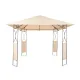 Pérgola de 300x300cm con Toldo de Poliéster Blanco