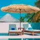 Sombrilla Tiki grande para patio y playa, estilo hawaiano, con inclinación y manivela