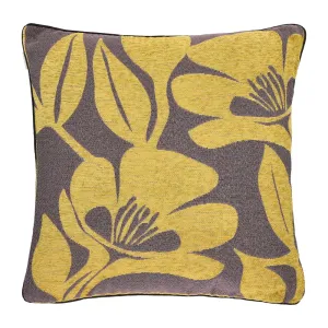 Cojín Jacquard 45×45 cm color marron +amarillo decorativo ,para tus muebles de hogar