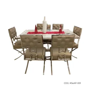 Comedor Tablero de Marmol y Granito SEAP de 6 sillas