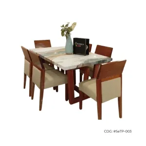 Juego de Comedor con 6 Sillas Mesa de marmol