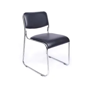 Silla de Espera Moderna con Patas Tipo Trineo y Estructura Cromada
