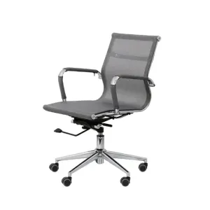 Silla Ejecutiva Zellen de Malla con Apoyabrazos y Base Cromada