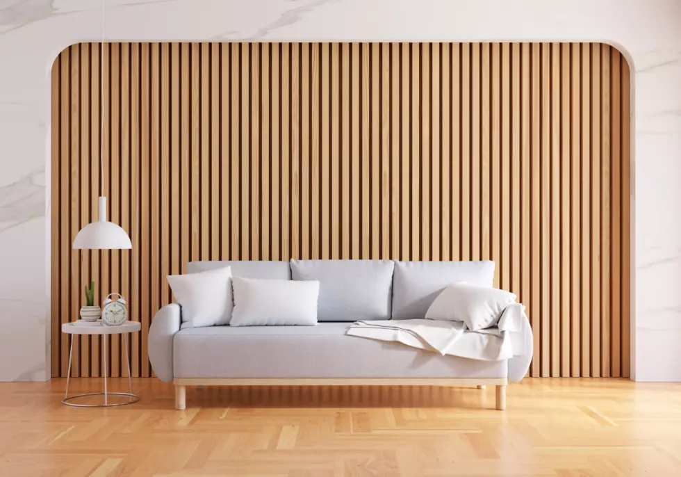 Gray sofa living room with copy space
