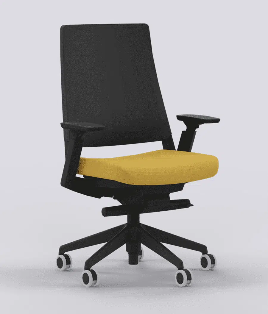Silla oficina amarillo kineo forma mobiliario oficina