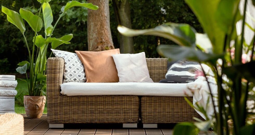 Divano giardino rattan sintetico