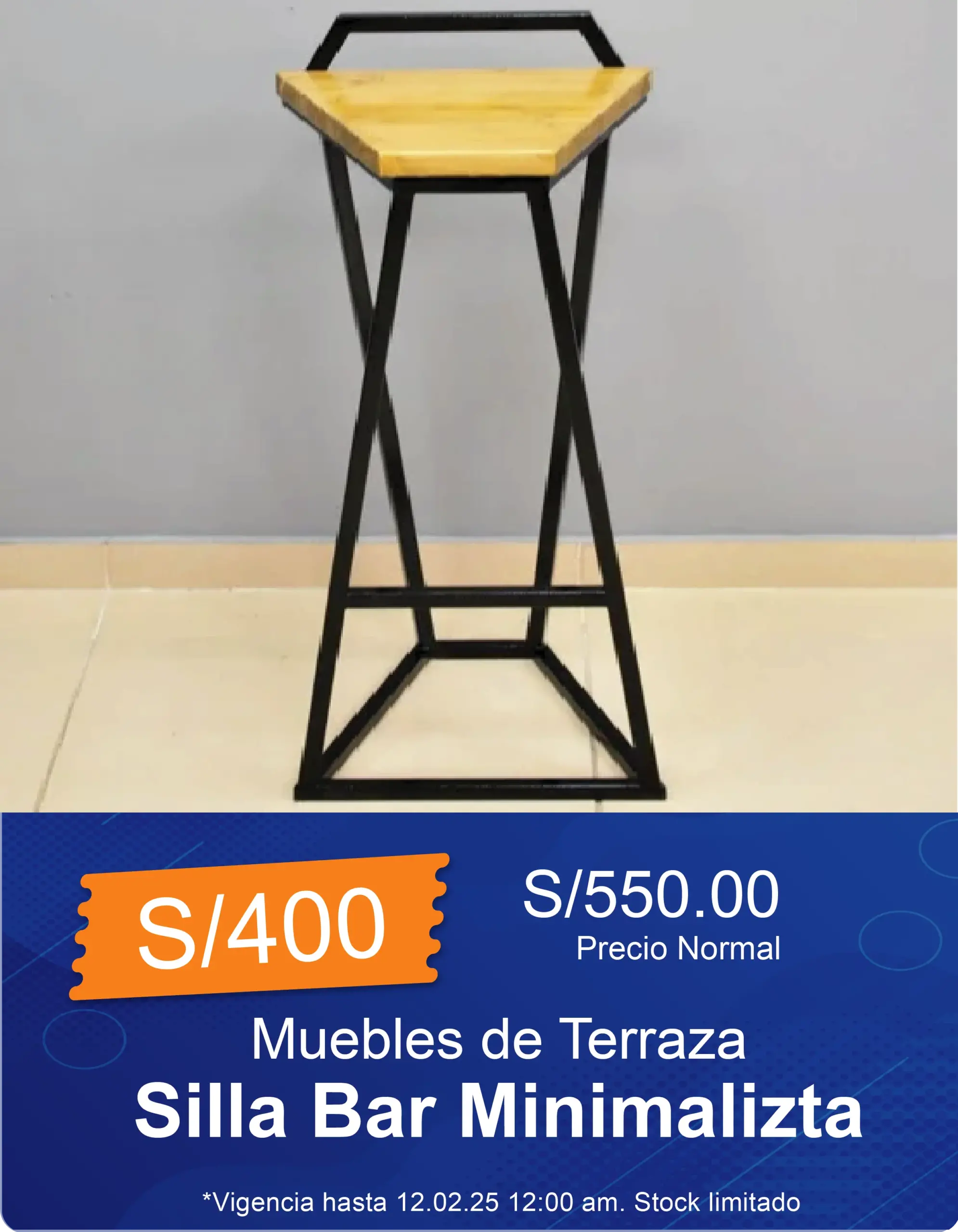 Silla bar minimalista Silla bar minimalista