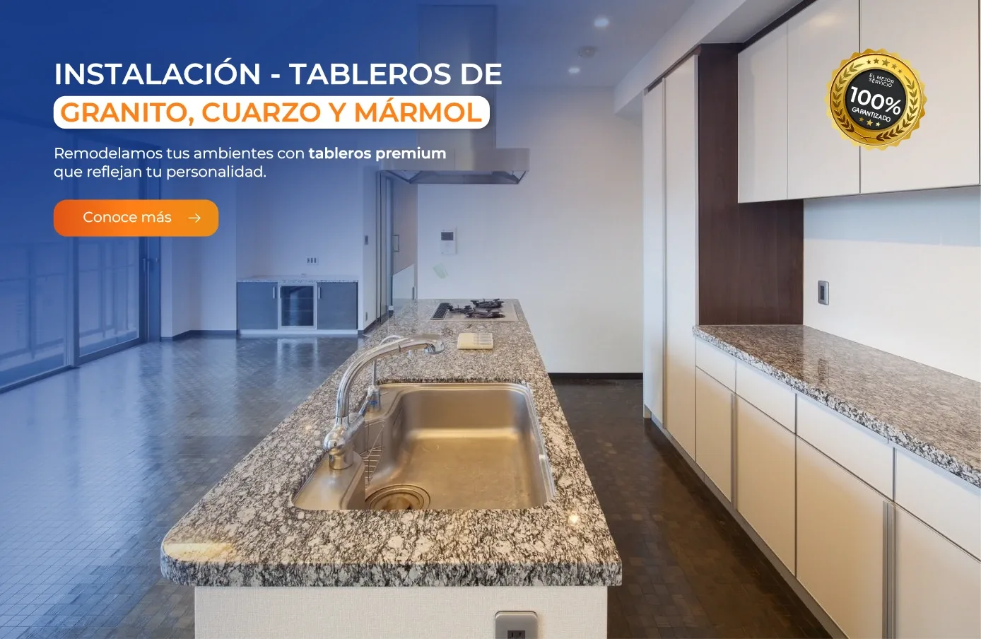 Remodelacion con tableros granito con curazo